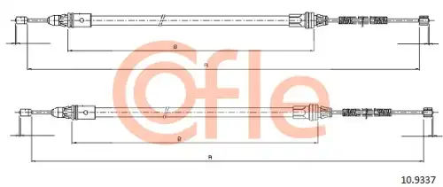 Трос стояночного тормоза smart all 08- kit COFLE 92.10.9337
