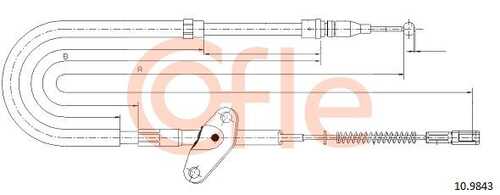 92.10.9843 COFLE Тросик, cтояночный тормоз