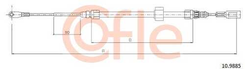 92.10.9885 COFLE Тросик, cтояночный тормоз