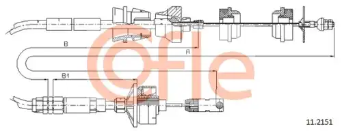 92.11.2151 COFLE Трос сцепления CITROEN XSARA 2.0-1.9TD REG.MANUALE