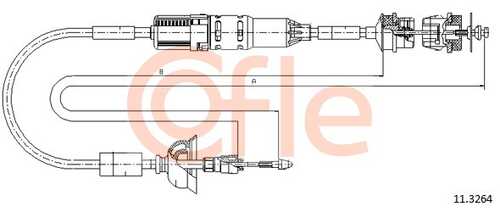 92.11.3264 COFLE Трос сцепления автомат. регулировка PEUGEOT 405 1.6-1.8-2.0-1.9 DS 93-