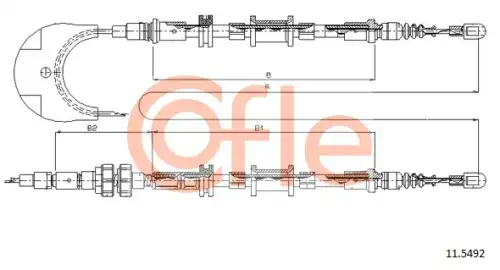 Трос стояночного тормоза ford scorpio 94-98 COFLE 92.11.5492