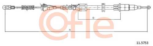 92.11.5753 COFLE Трос стояночного тормоза лев задн OPEL CORSA B all 93-01