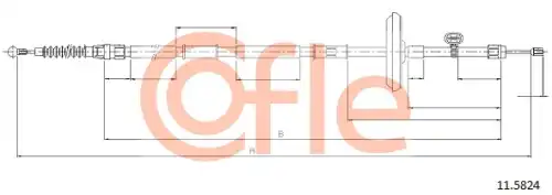 92.11.5824 COFLE Трос стояночного тормоза задн OPEL ASTRA J 09-