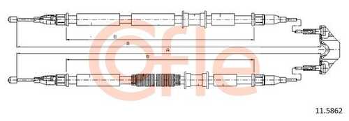 92.11.5862 COFLE Трос стояночного тормоза задн OPEL ASTRA G all барабанные тормоза