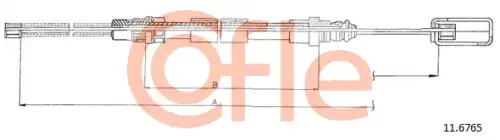 Трос стояночного тормоза задн лев renault espace 91-96 COFLE 92.11.6765