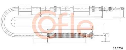 92.12.0706 COFLE Трос стояночного тормоза прав задн
