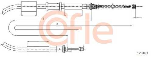 92.1281P2 COFLE Трос стояночного тормоза