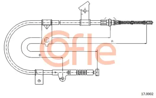 92.17.0002 COFLE Трос стояночного тормоза лев задн NISSAN MICRA K11E all (барабанные тормоза) 93-