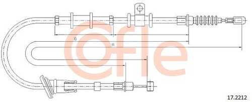 92.17.2212 COFLE Трос стояночного тормоза прав задн