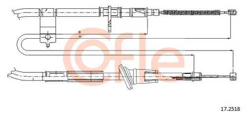 92.17.2518 COFLE Трос стояночного тормоза задн лев HYUNDAI ACCENT all Hatchback 02-