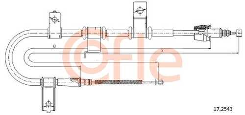 92.17.2543 COFLE Трос стояночного тормоза