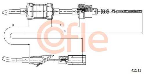 Трос, управление сцеплением COFLE 92.412.11