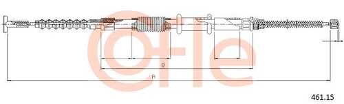 92.461.15 COFLE Трос стояночного тормоза лев задн FIAT MAREA 1.6 Berlina/SW барабанные тормоза