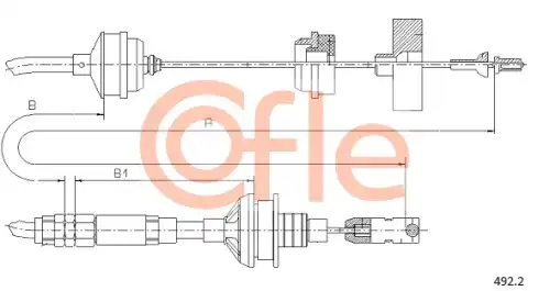 92.492.2 COFLE Трос сцепления  CITROEN EVASION 2.0TB-1.9TD REG.MANUALE