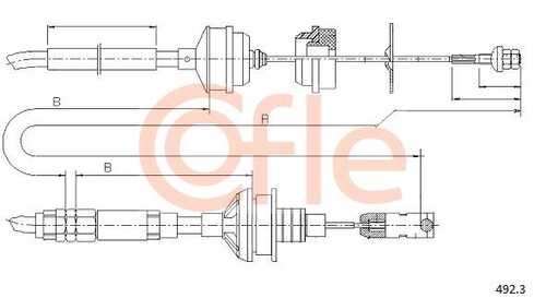 Трос, управление сцеплением COFLE 92.492.3