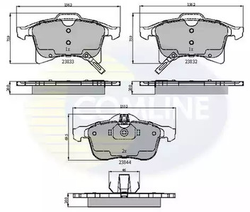 Комплект тормозных колодок, дисковый тормоз COMLINE CBP31307