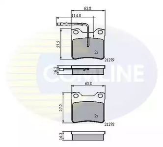 CBP11060 COMLINE Колодки тормозные дисковые задние комплект