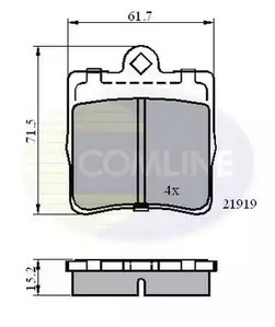 Комплект тормозных колодок, дисковый тормоз COMLINE CBP0454