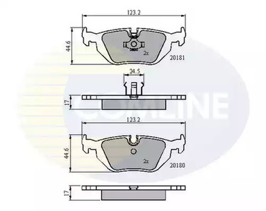 CBP0166 COMLINE Комплект тормозных колодок, дисковый тормоз