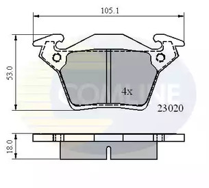 CBP0888 COMLINE Комплект тормозных колодок, дисковый тормоз