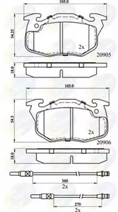 Комплект тормозных колодок дисковый тормоз COMLINE CBP2416