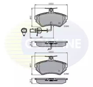 Колодки тормозные дисковые передние комплект COMLINE CBP1736