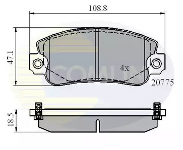 Комплект тормозных колодок, дисковый тормоз COMLINE CBP4129