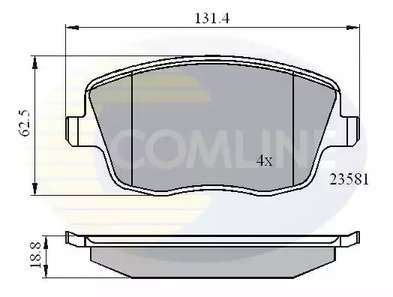 Комплект тормозных колодок, дисковый тормоз COMLINE CBP01147