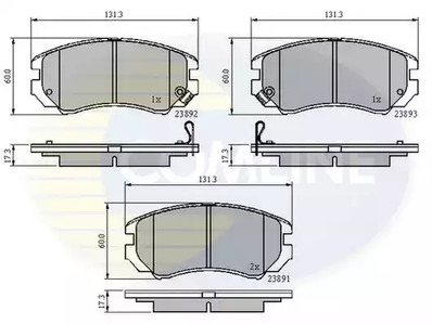 Комплект тормозных колодок, дисковый тормоз COMLINE CBP31196