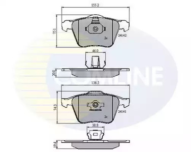 CBP01280 COMLINE Колодки тормозные дисковые передние комплект