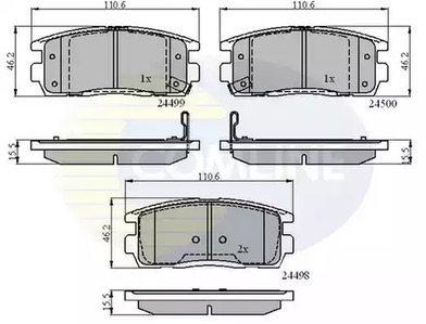 Комплект тормозных колодок, дисковый тормоз COMLINE CBP31580