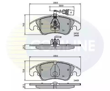 Комплект тормозных колодок дисковый тормоз COMLINE CBP21789