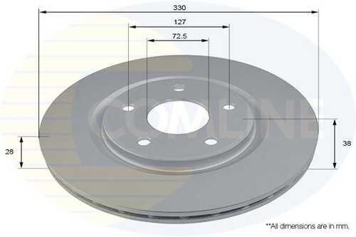 Диск торм chrysler grand voyager 11- fiat freemont 11- vw routan 11- (с покрытием) COMLINE ADC2822V