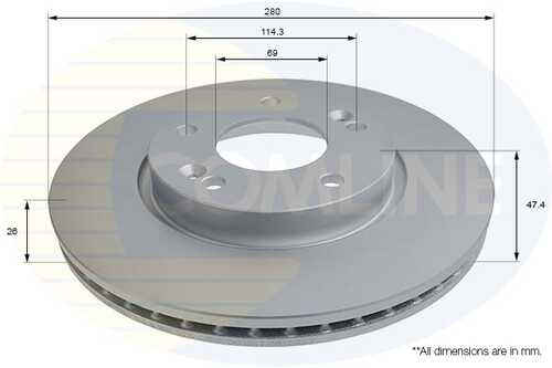 Диск торм hyundai sonata 07-14 (с покрытием) COMLINE ADC2824V