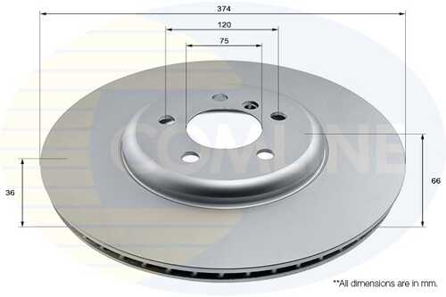 Диск торм лев bmw 5 series 09- 6 series 10- 7 series 08-15 (с покрытием) COMLINE ADC2890VL