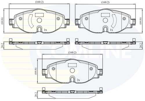 Колодки торм vw arteon/caddy/passat/tiguan/golf vii 13- COMLINE CBP02158