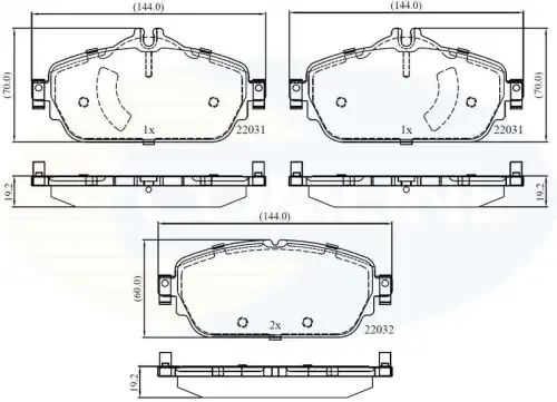 Колодки торм пер mercedes-benz c-class 13- e-class 16- COMLINE CBP02346