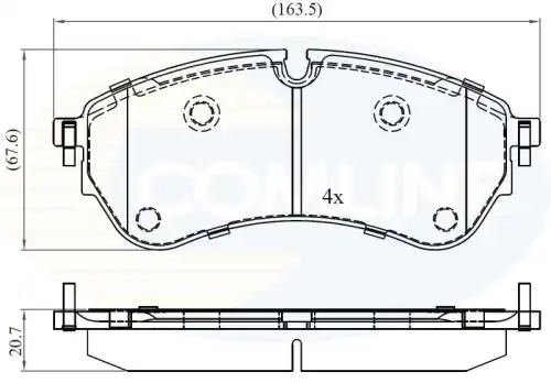 Колодки торм man tge 17- vw crafter 16- COMLINE CBP02388
