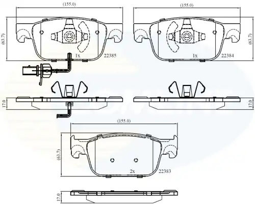 Колодки торм пер audi a4 15- a5 16- COMLINE CBP12352