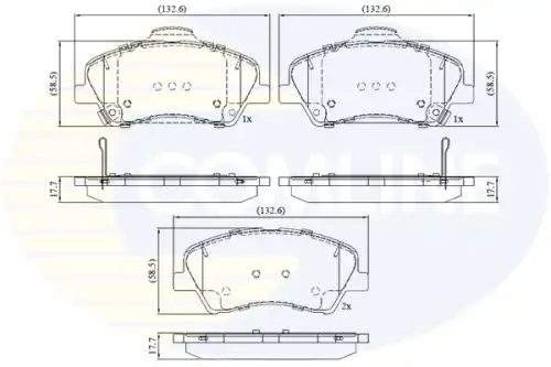Колодки торм hyundai i20 14- kia rio 17- stonic 17- COMLINE CBP32419
