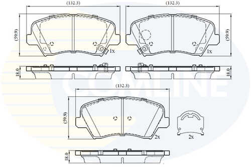 Колодки торм hyundai elantra 11-15 equus/centennial 09- i30 11- veloster 11-17 COMLINE CBP32773