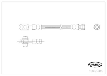 Шланг тормозной CORTECO 19036605