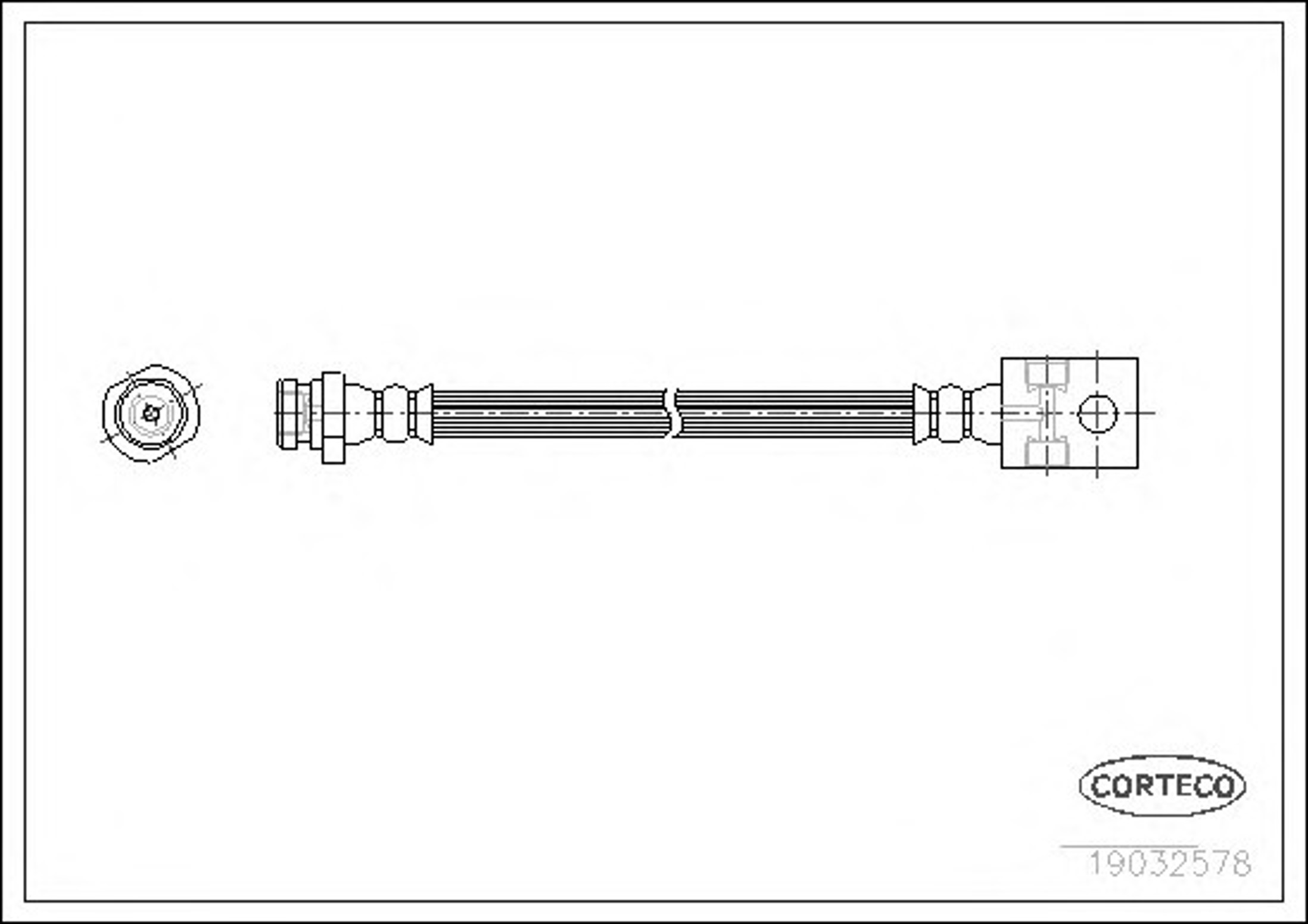 Шланг тормозной nissan terrano ii 2.4 4wd/2.7 td 4wd/2.7 tdi 4wd 92- CORTECO 19032578