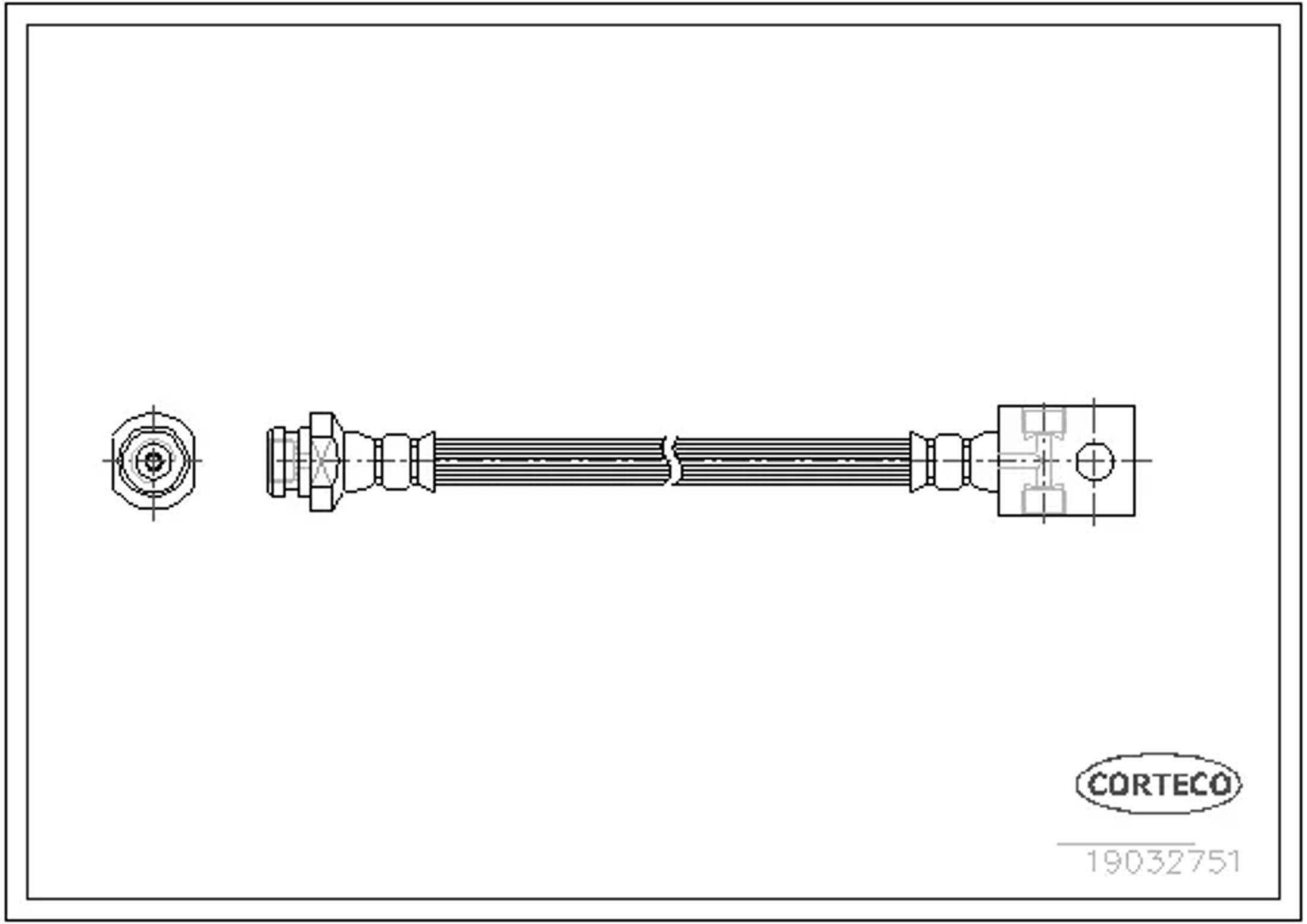 Шланг тормозной nissan patrol gr i 2.8 td/4.2 kat 87-98 CORTECO 19032751