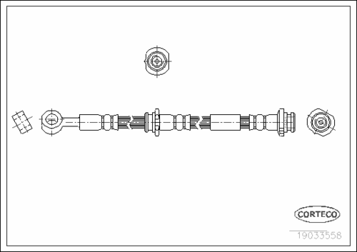 шланг тормозной задний правый CORTECO 19033558