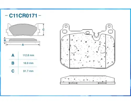 C11CR0171 CWORKS Колодки тормозные передние, Low Metallic, BMW