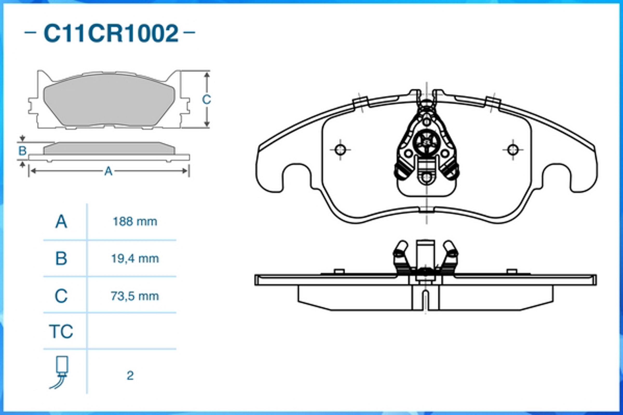 Колодки тормозные CWORKS C11CR1002