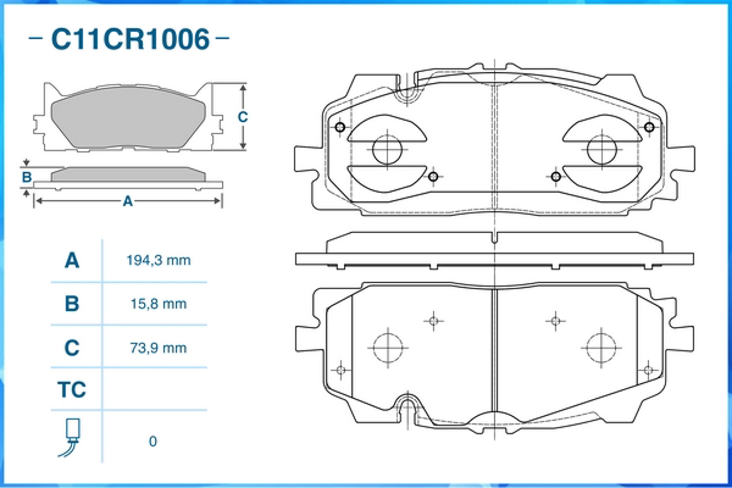 Колодки тормозные дисковые CWORKS C11CR1006