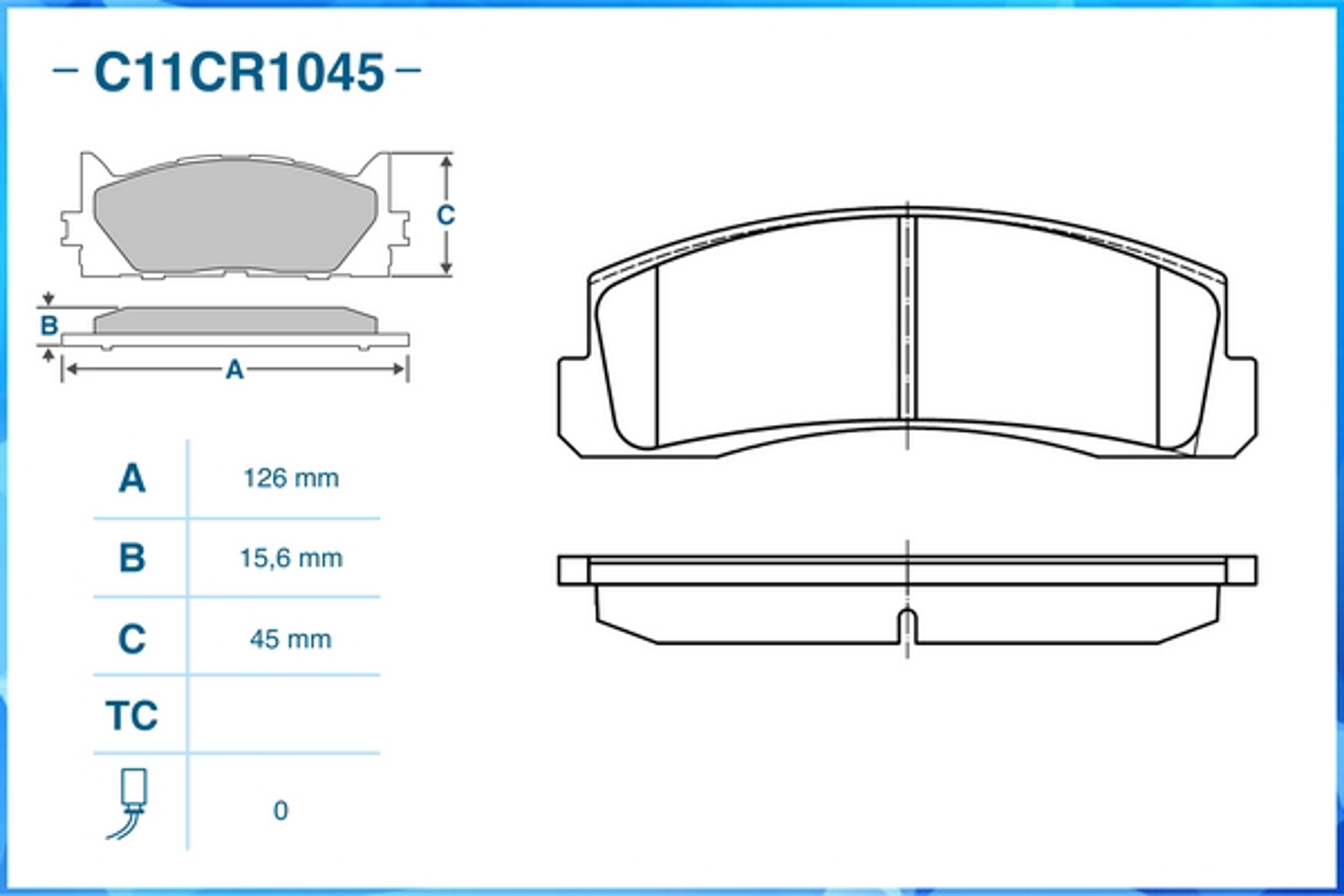 Колодки тормозные CWORKS C11CR1045